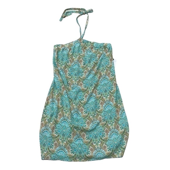 O'Neil Dress Small Green Floral NWT Halter Top Midi Declan Summer - Picture 4 of 17